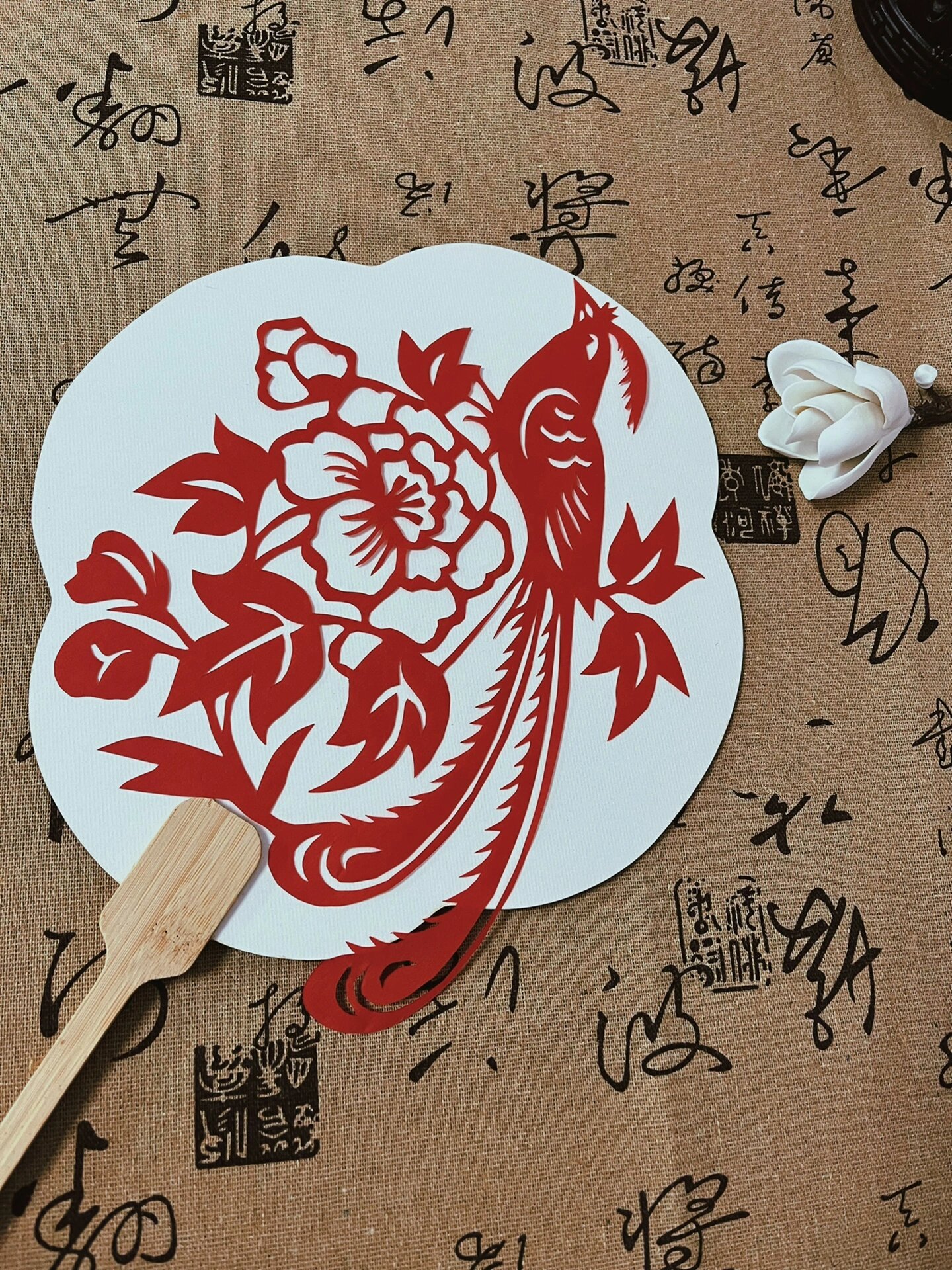 手工刻纸团扇,🉑️定制