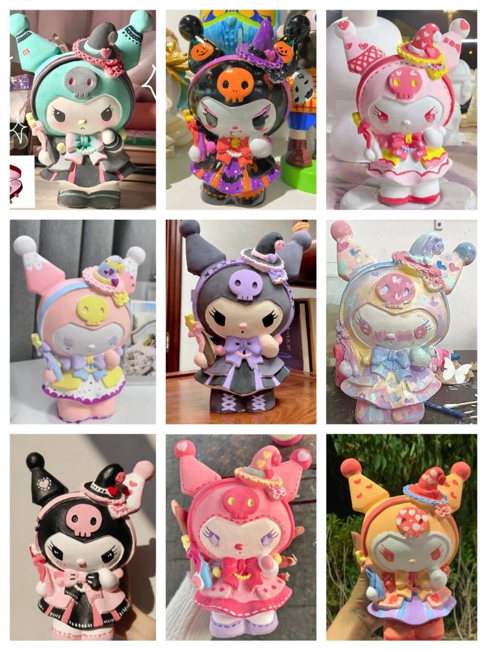 库洛米配色合集之画石膏娃娃涂色攻略总结  这篇是带帽子的库洛米配色