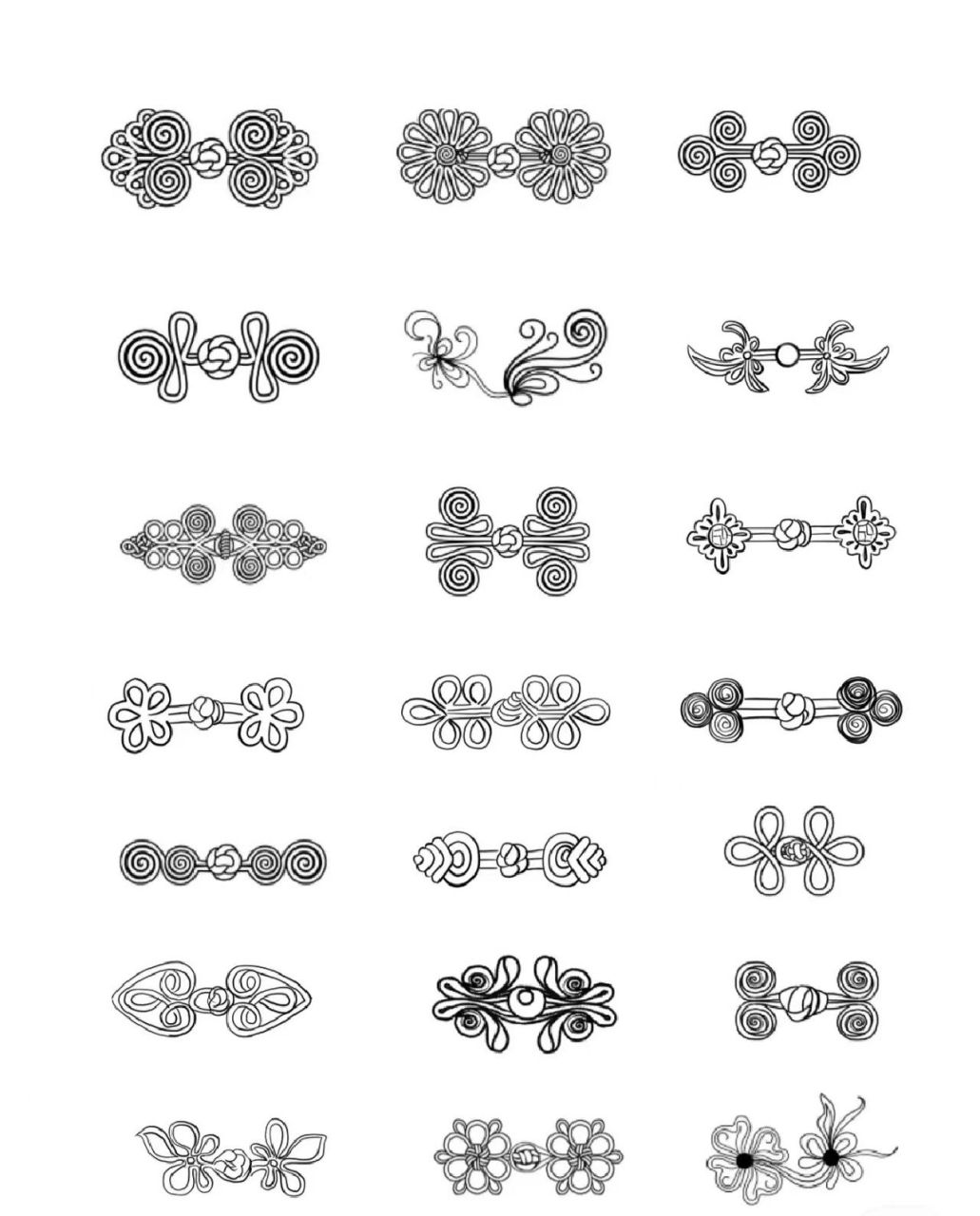 服装设计之旗袍盘扣样式合集!        服装设计之旗袍盘扣样式合集!