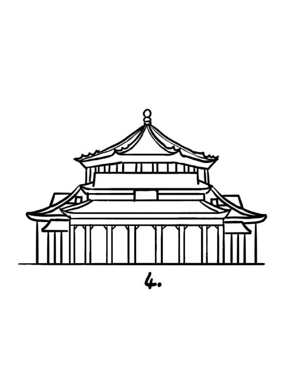 如何画中山纪念堂|地标建筑简笔画教程20 地标建筑第20个作品-广州