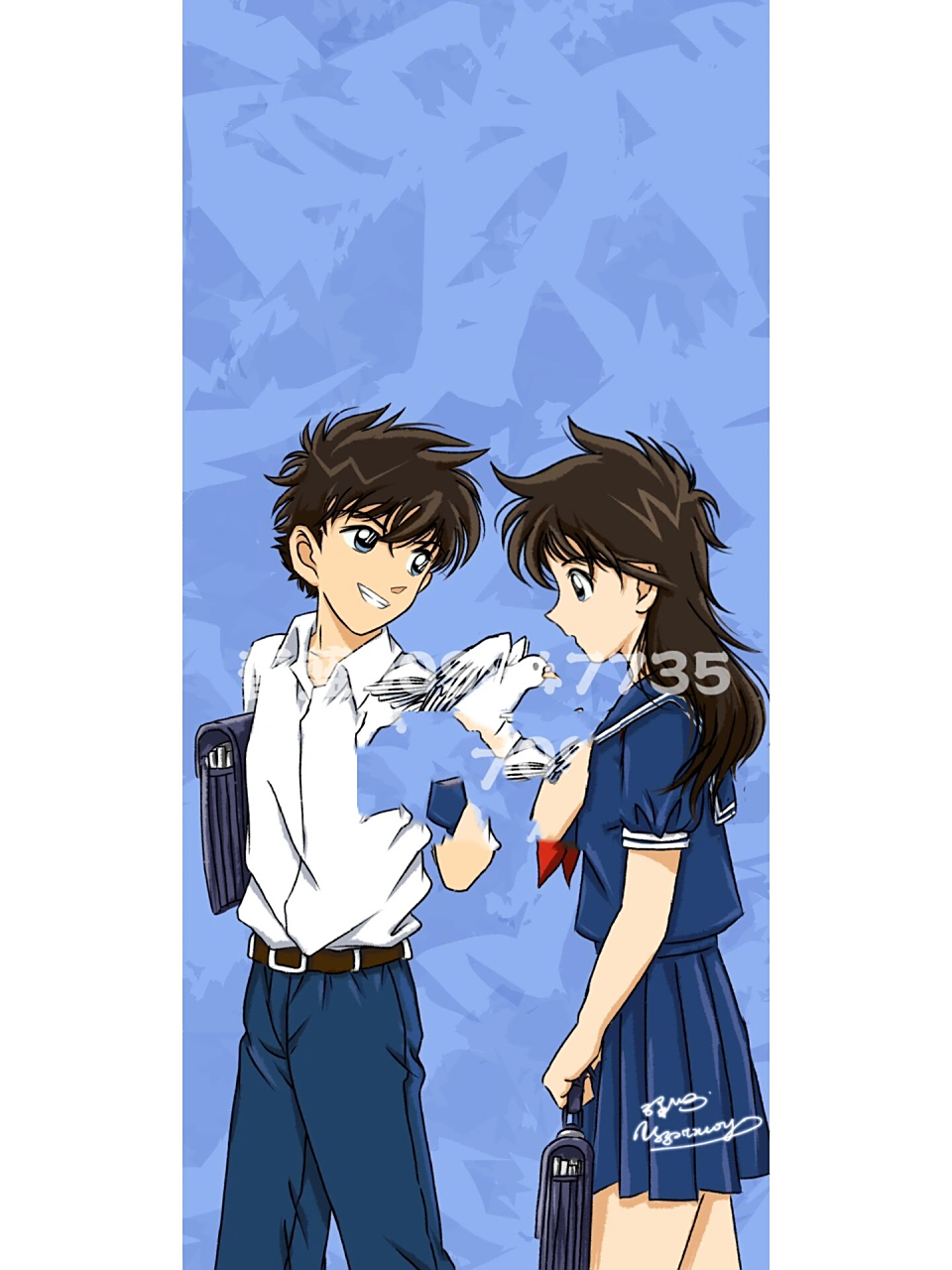 快青壁纸93 最爱画双向奔赴的爱情91 一张快斗青子手机壁纸～盗图