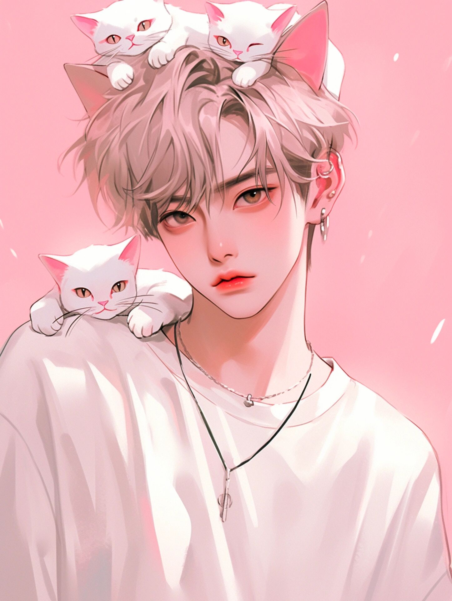 mj头像|猫系男友,超帅的男生头像「粉色版2」