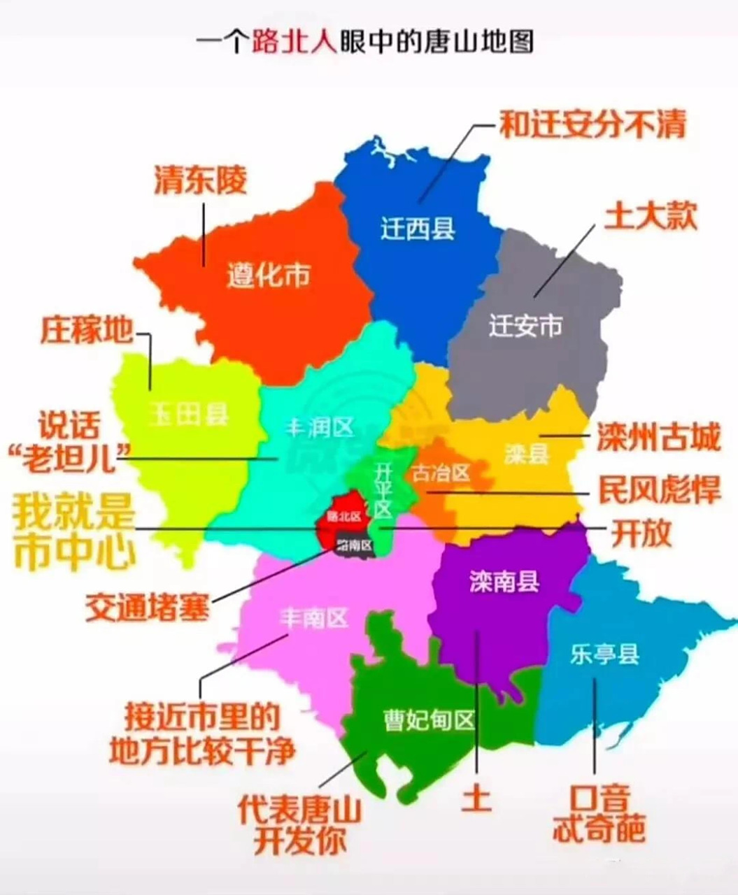 一个路北人眼中的唐山地图 纯属娱乐92