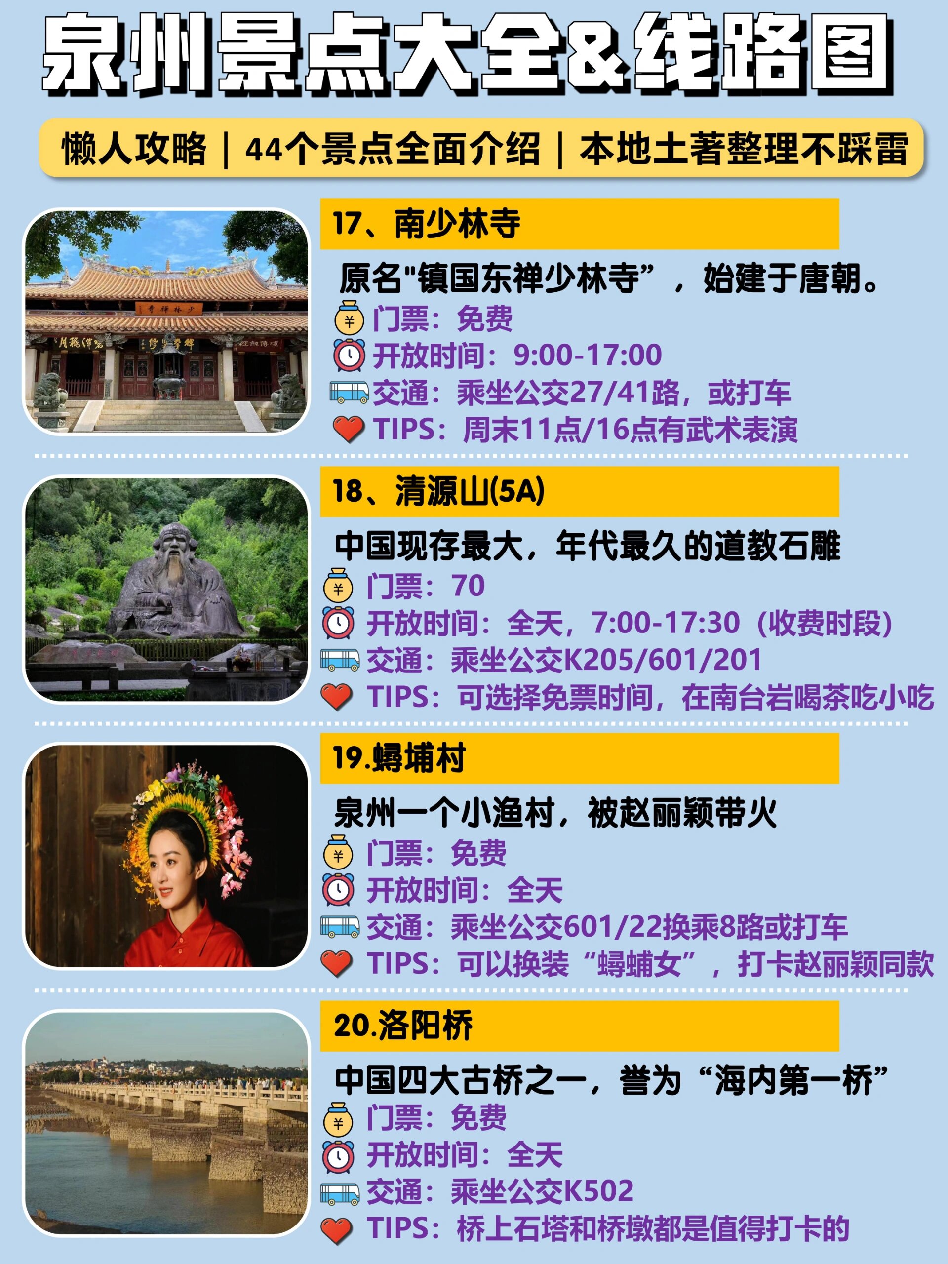 泉州旅游景点介绍📝攻略路线图🗺 泉州古城景点介绍～ 	 开元寺