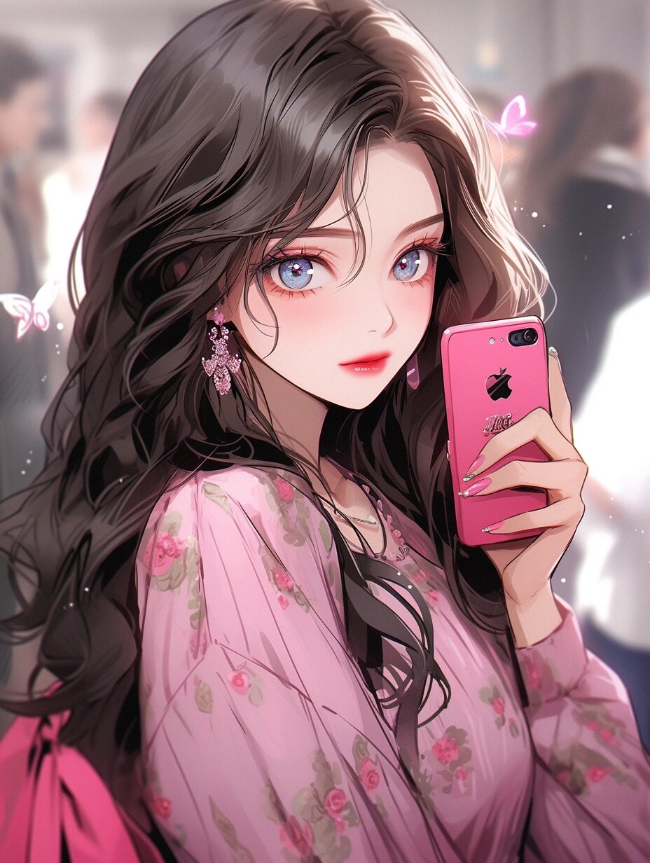 今日少女拿手机自拍头像丨壁纸分享丨纯原创