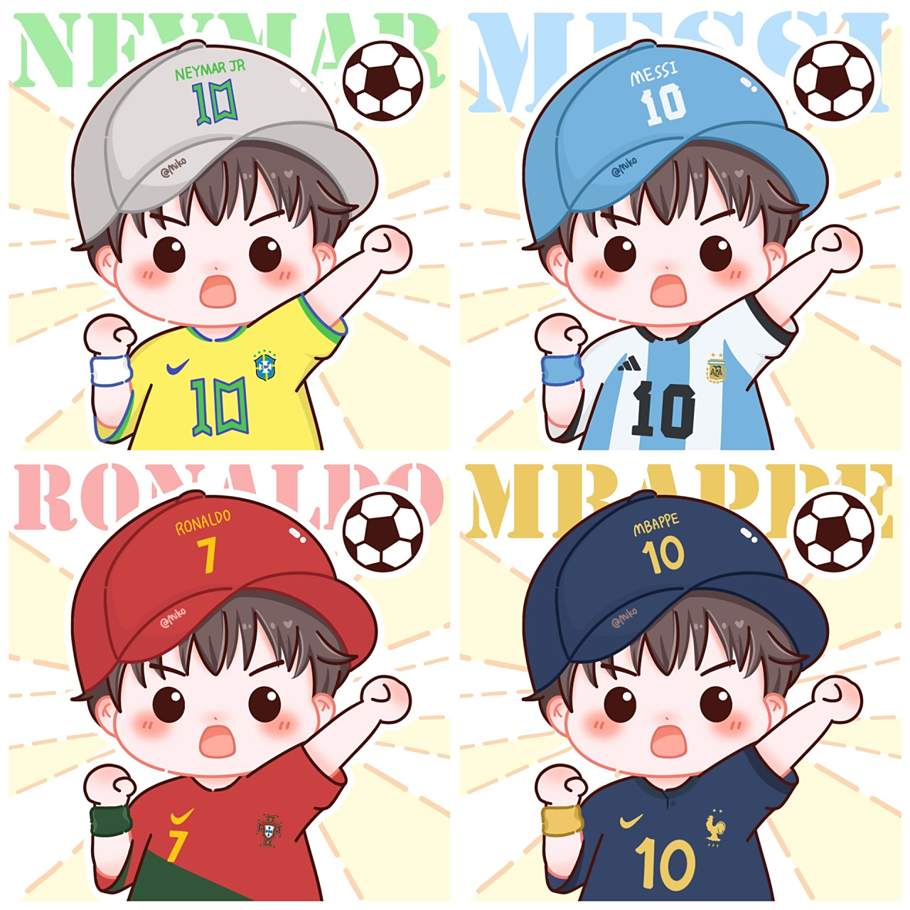 q版头像 | 卡塔尔世界杯球迷男版头像 男版球迷头像出来啦 需要原图的