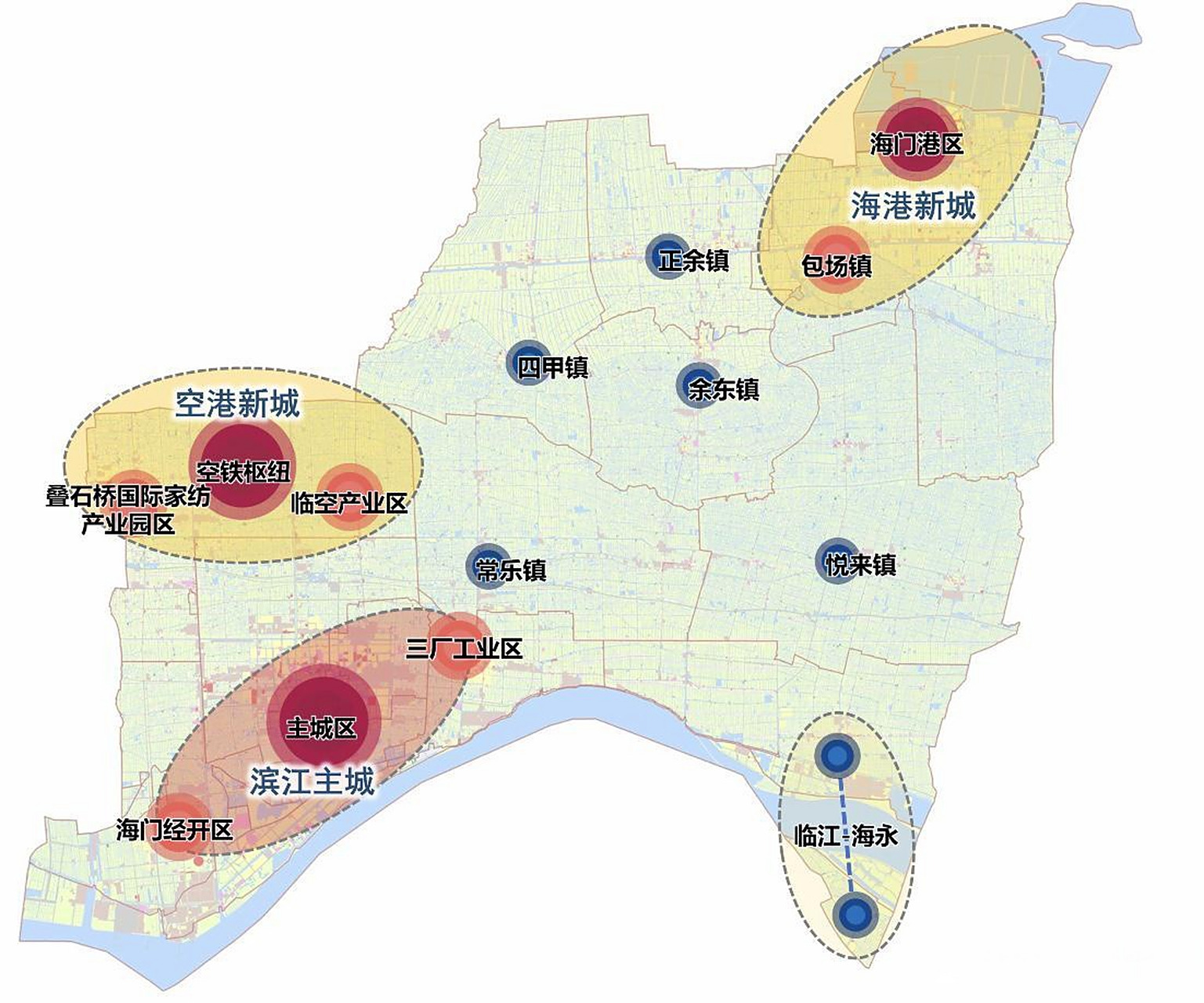 ,城市空间格局,城区布局十四五规划南通