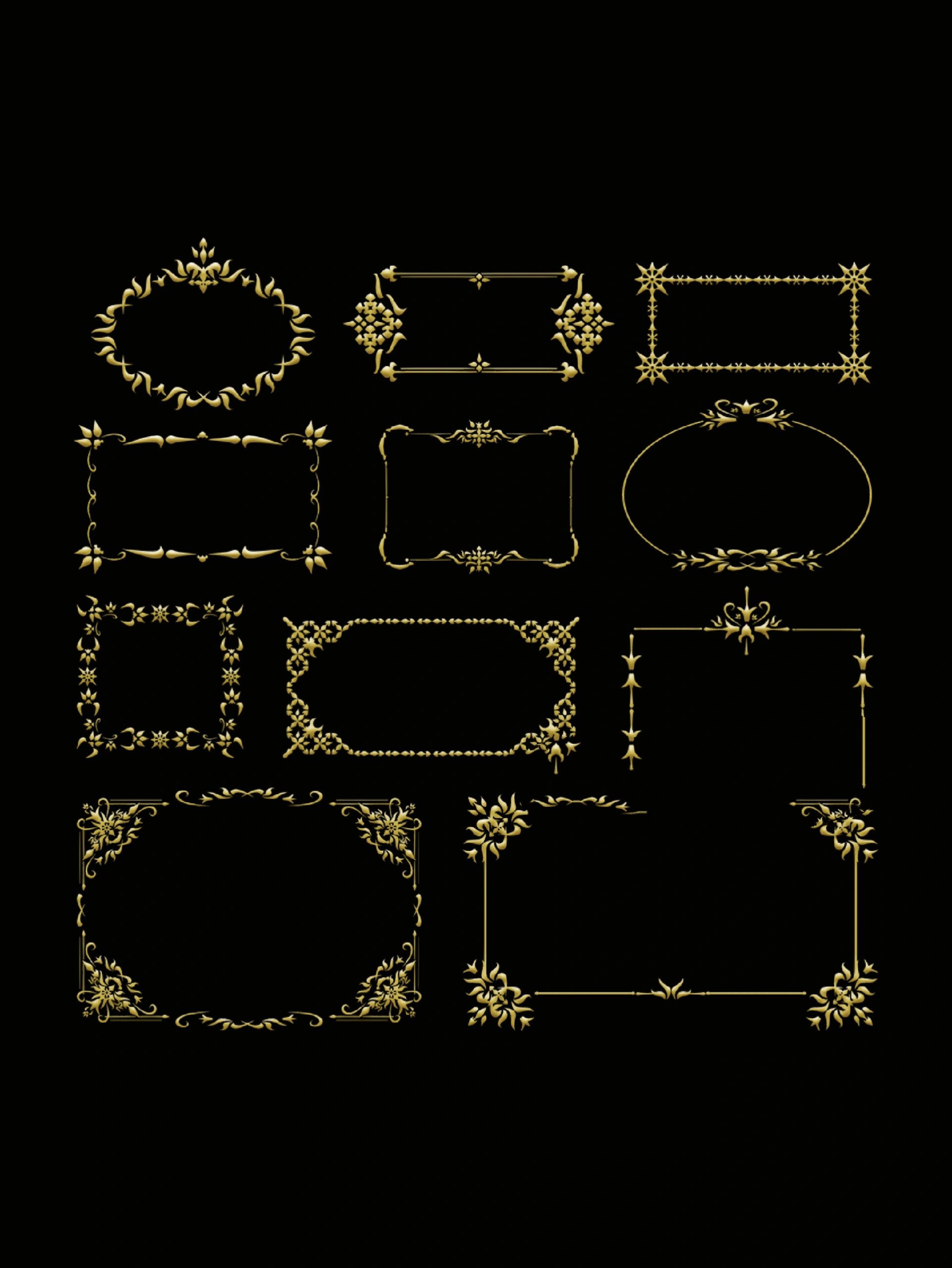 花边|96金色欧式复古边框素材第②期