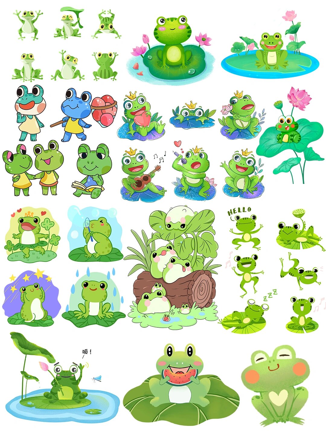 小暑节气之青蛙90卡通免扣素材