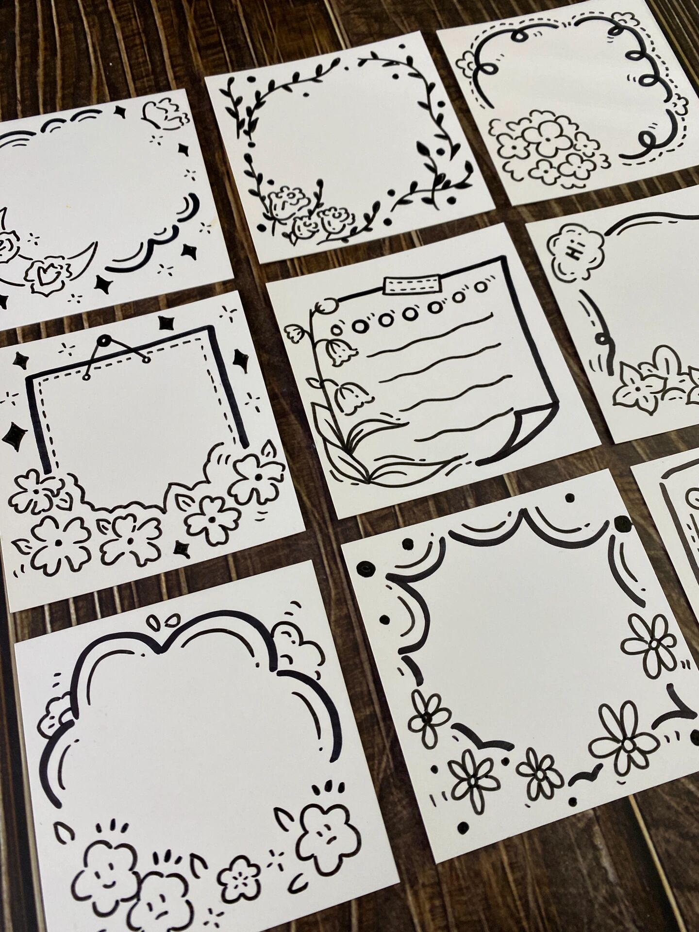 简笔画|小花花手帐手抄报黑板报边框素材