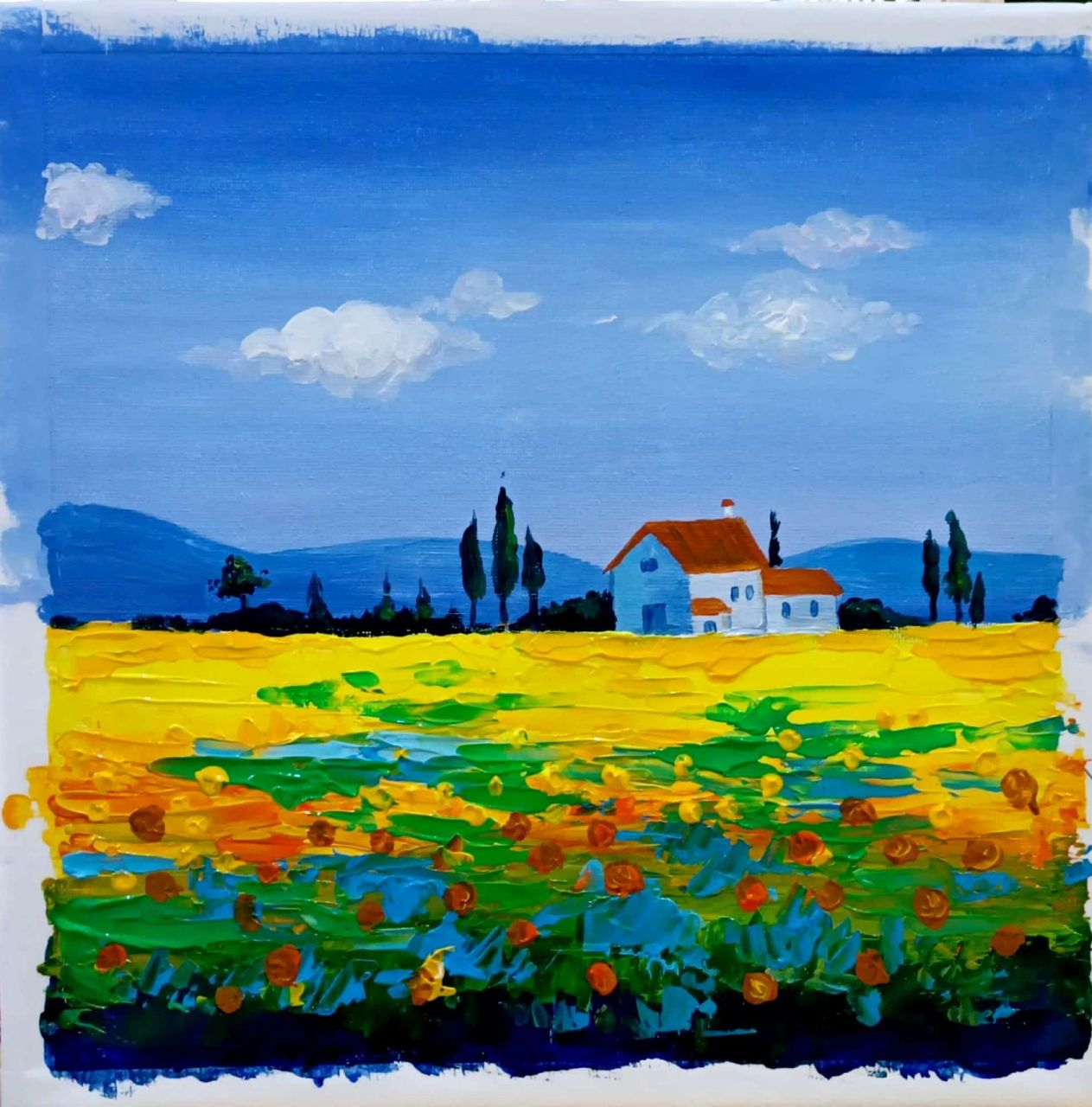 创意美术——水粉风景 简单又好看的水粉风景画,适合1年级及以上的