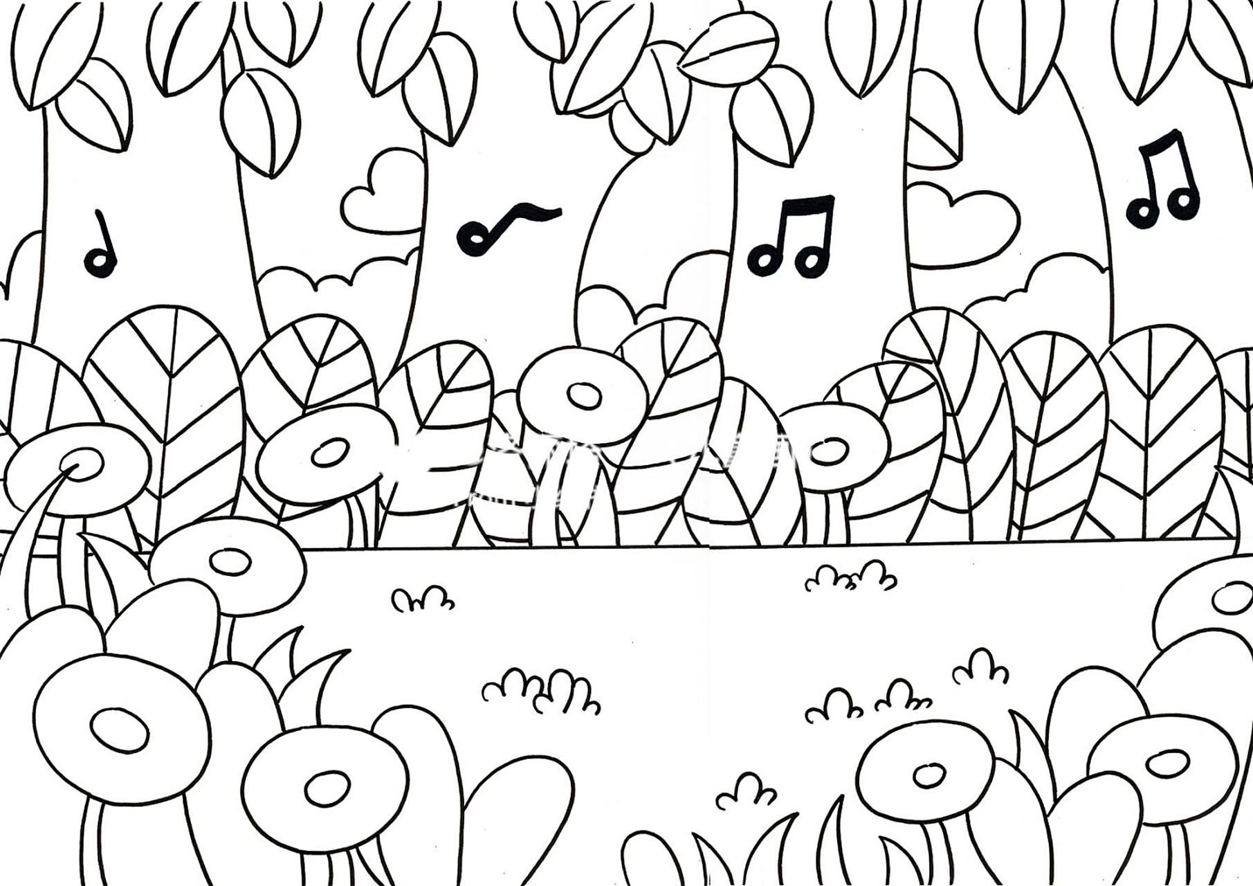 万能背景 小红花95 草坪通用背景喔～ 临摹汤圆老师[亲吻]#简笔画