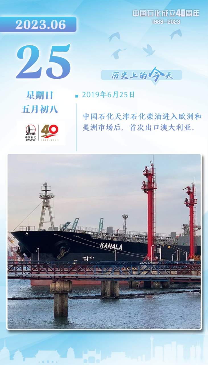 中国石化40周年【历史上的今天】2019年6月25日,中国石化天津石化