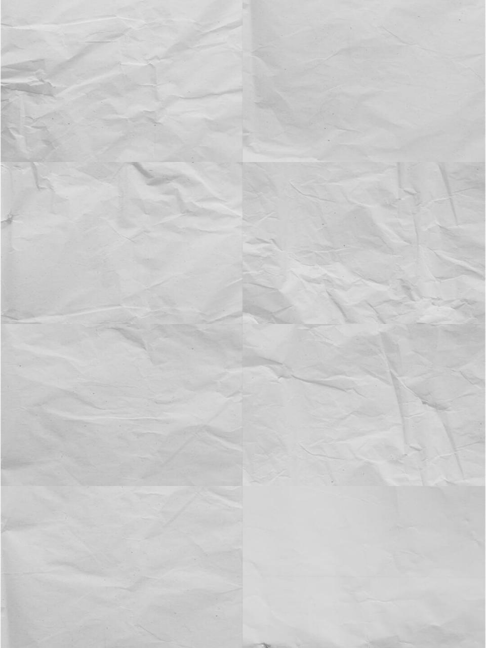一套白纸绘画书纸陈旧褶皱划痕折痕纸张纹理背景素材,每张图片均以
