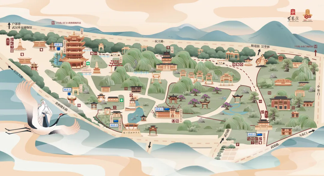 知音湖北遇见青春# 黄鹤楼公园地图,带你玩到位~出发!