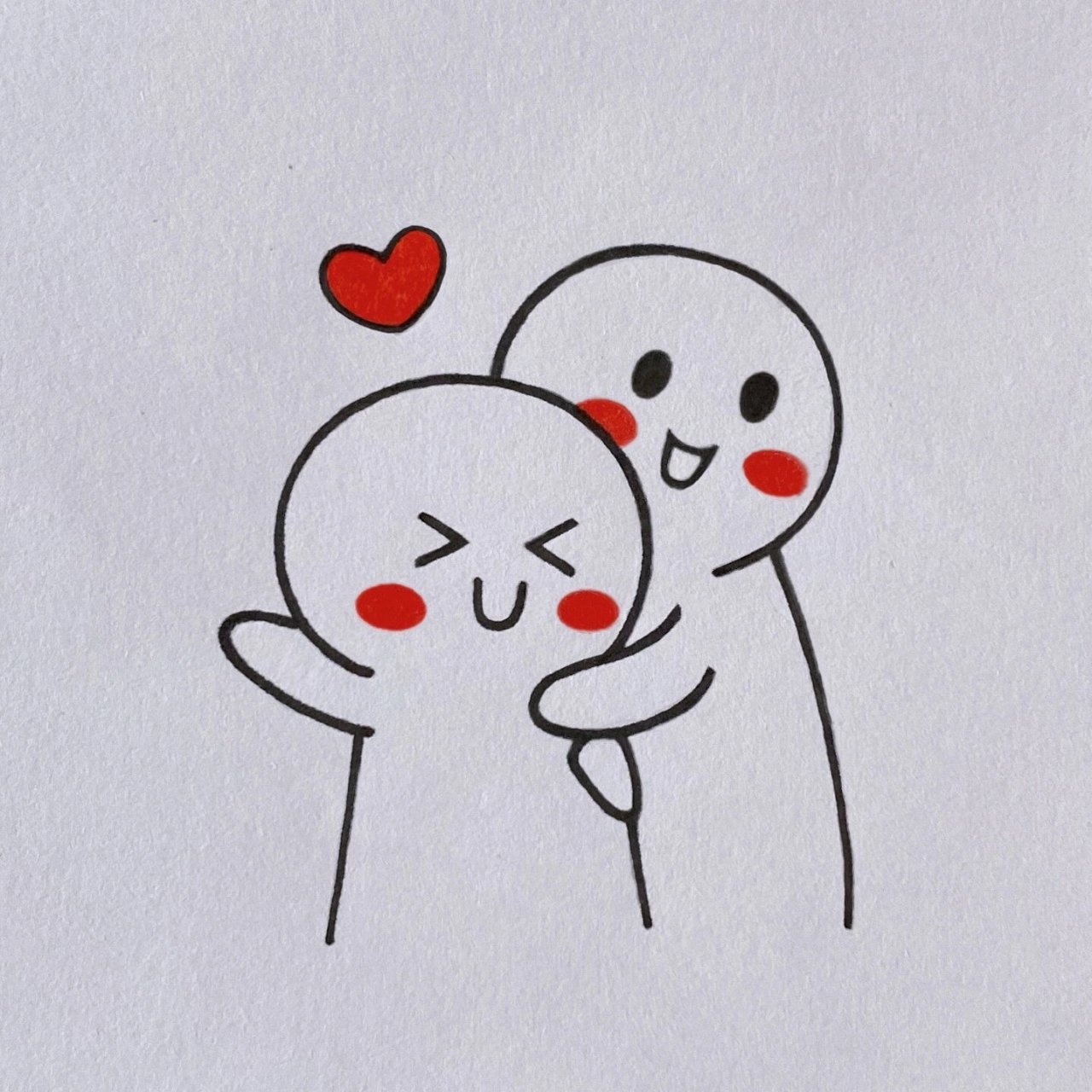 爱的抱抱简笔画教程