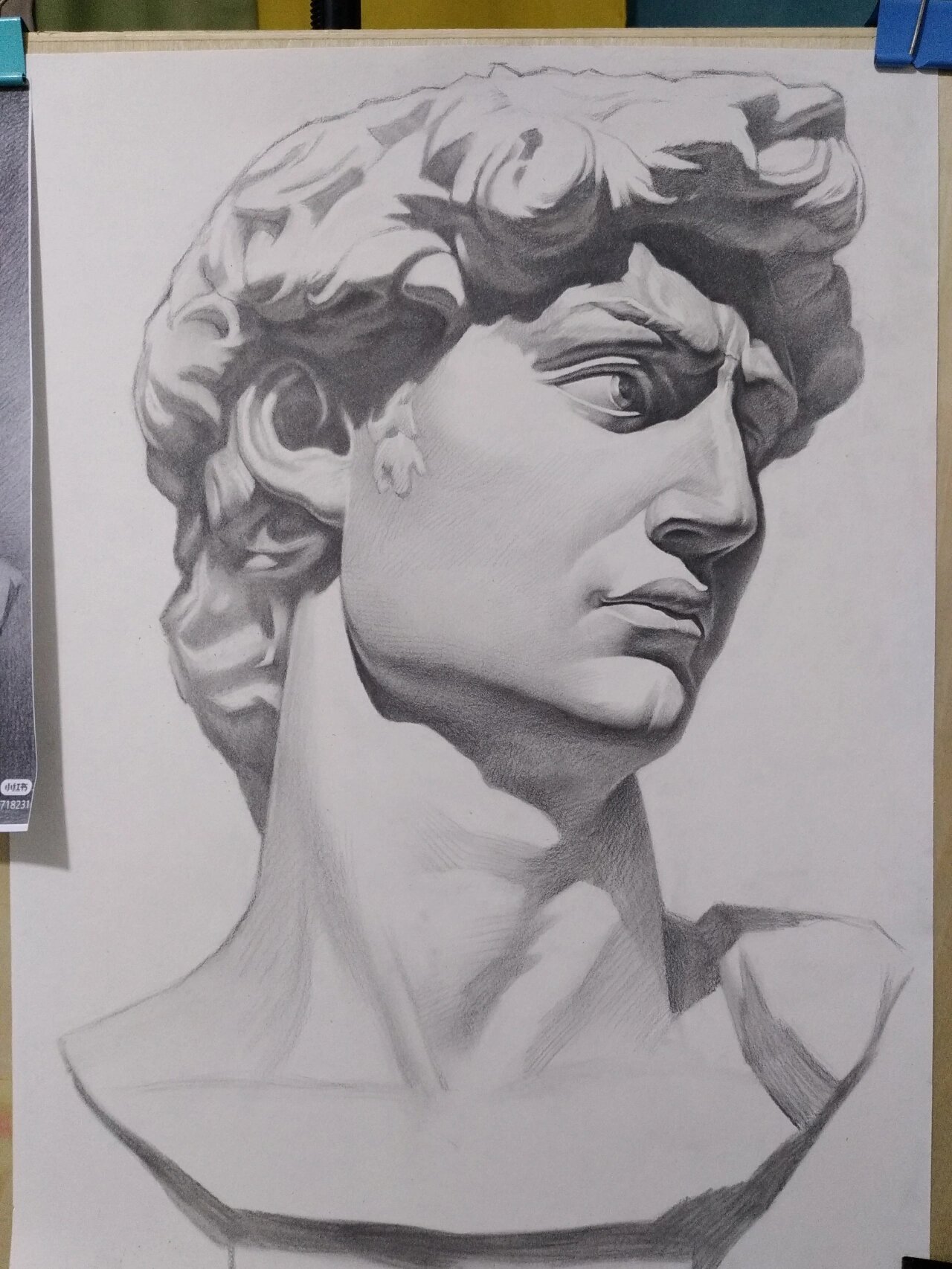 【素描】大卫-石膏头像