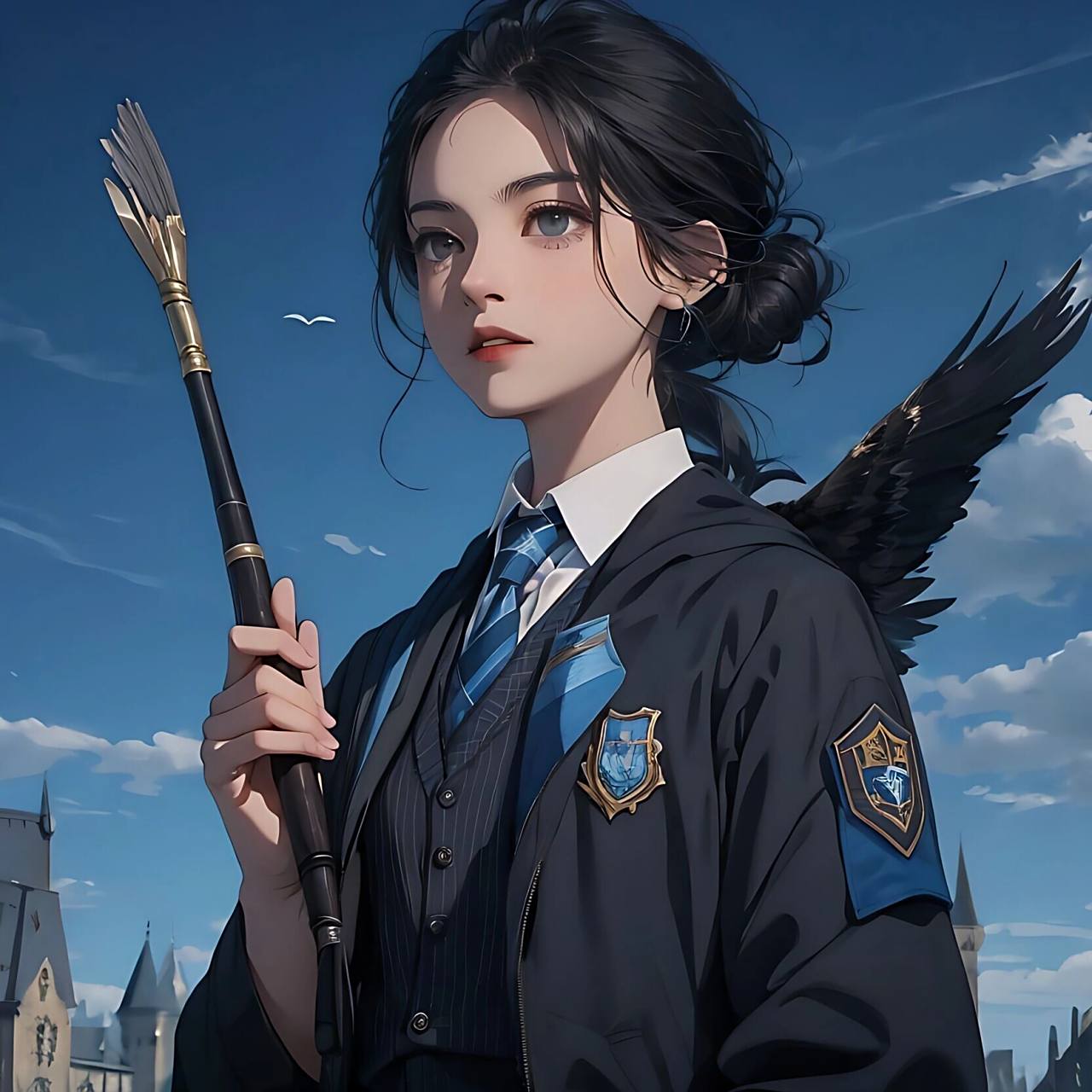 蓝色系高冷女生头像61拉文克劳的睿智与清醒