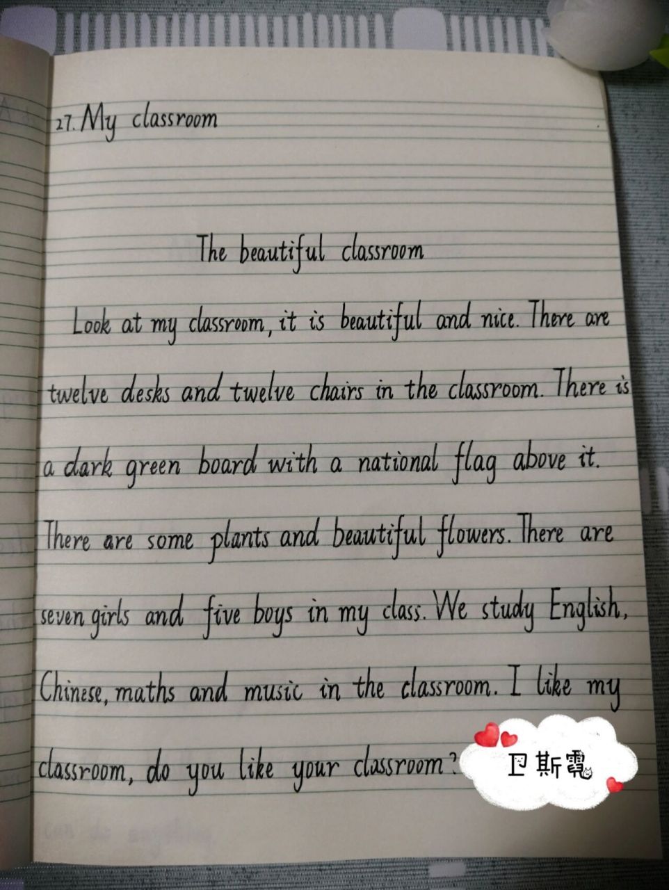 27.小学英语作文 my classroom