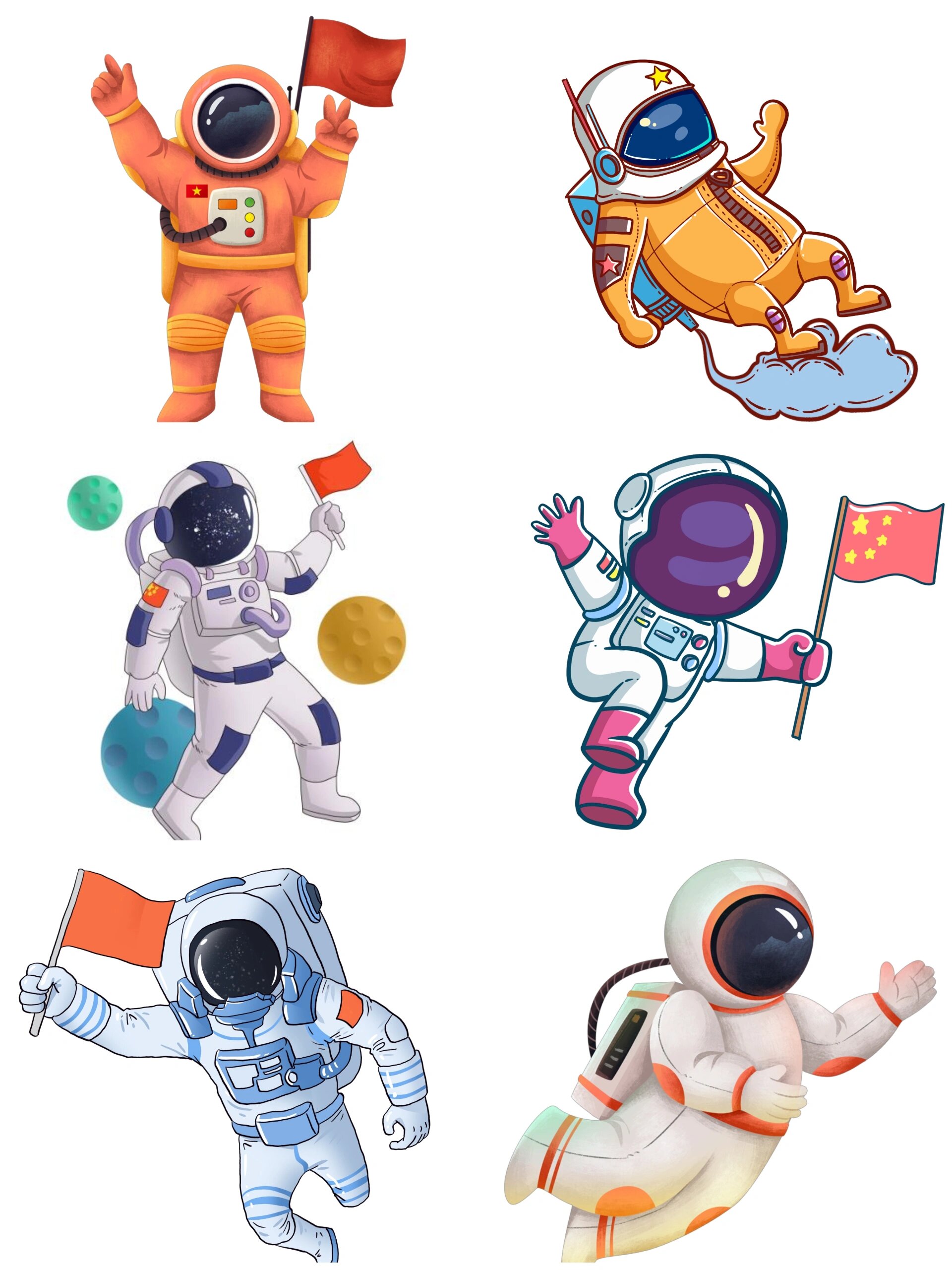 宇航员插画‖宇宙航天主题手绘插画免抠图②