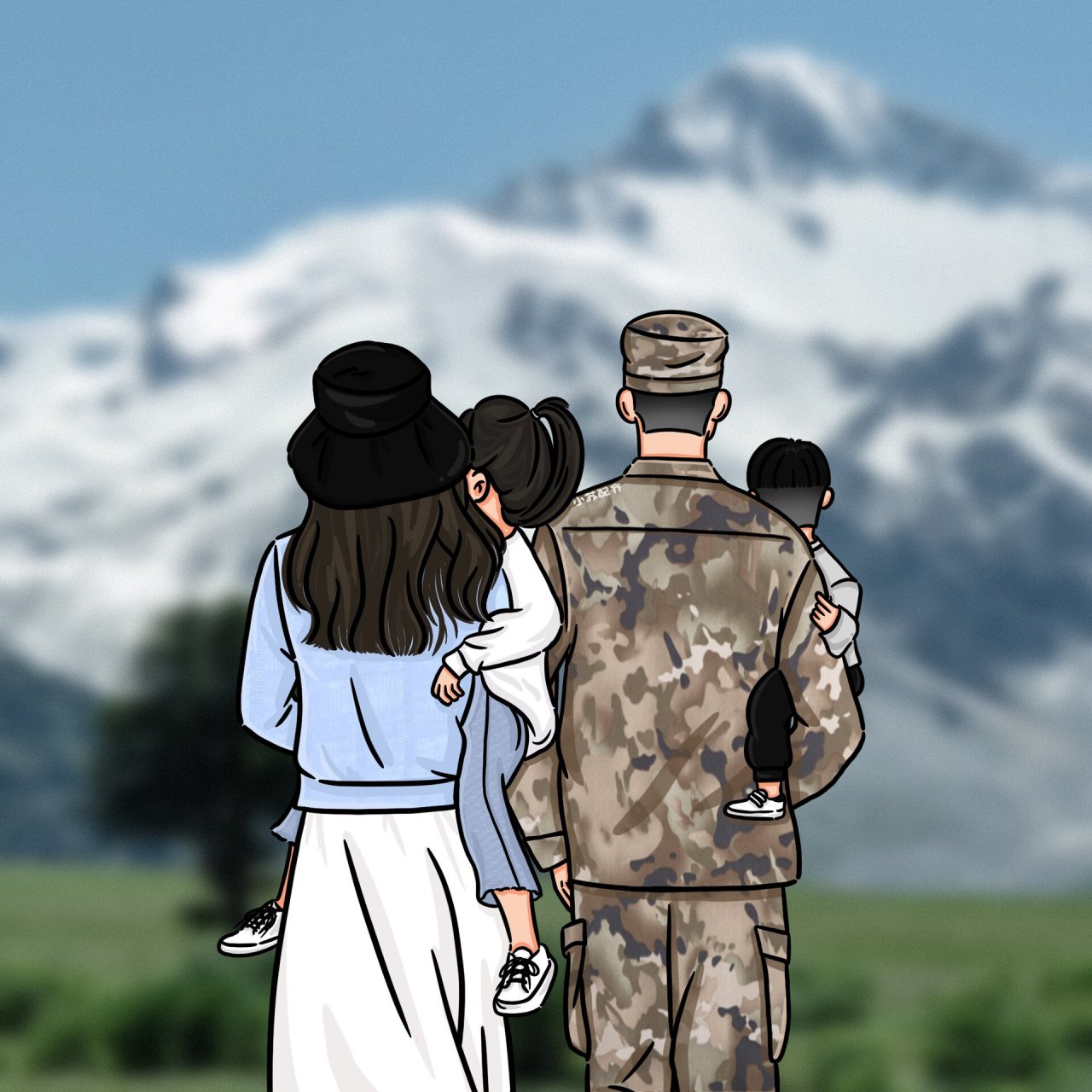 军娃 | 一家四口场景头像来啦 素材来源:～ 图片禁止任何改动 禁去