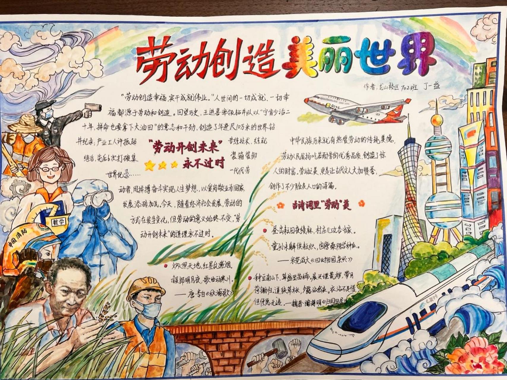 "劳动创造美丽世界"手抄小报 参考了一位朋友部分图画