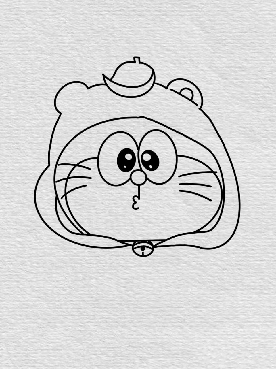 软绵绵的哆啦a梦简笔画教程6/100