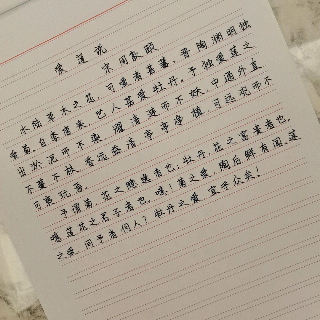 每日写字之《爱莲说》