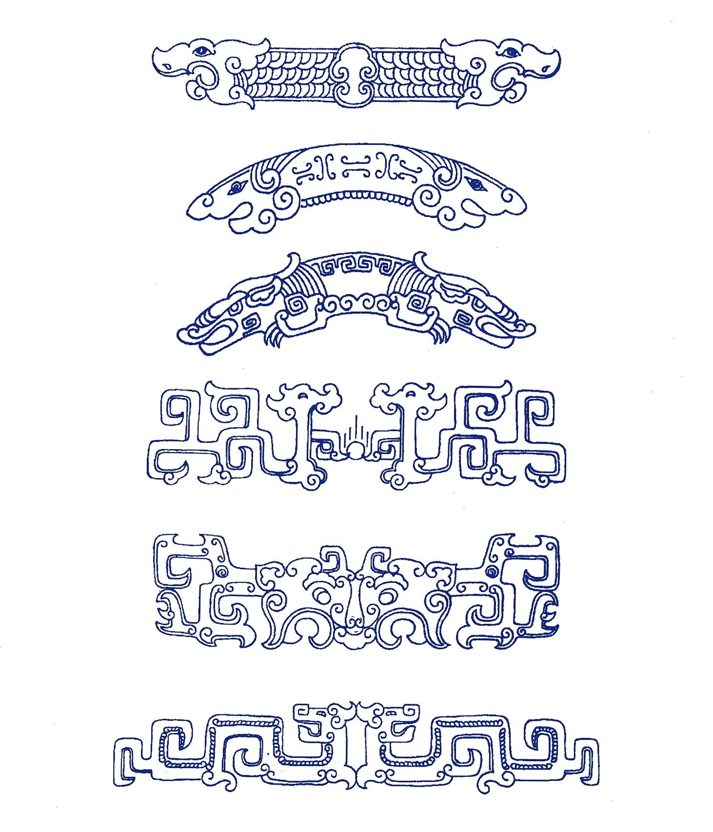 传统图案纹样-龙纹纹饰(一) 龙纹,青铜器纹饰之一.