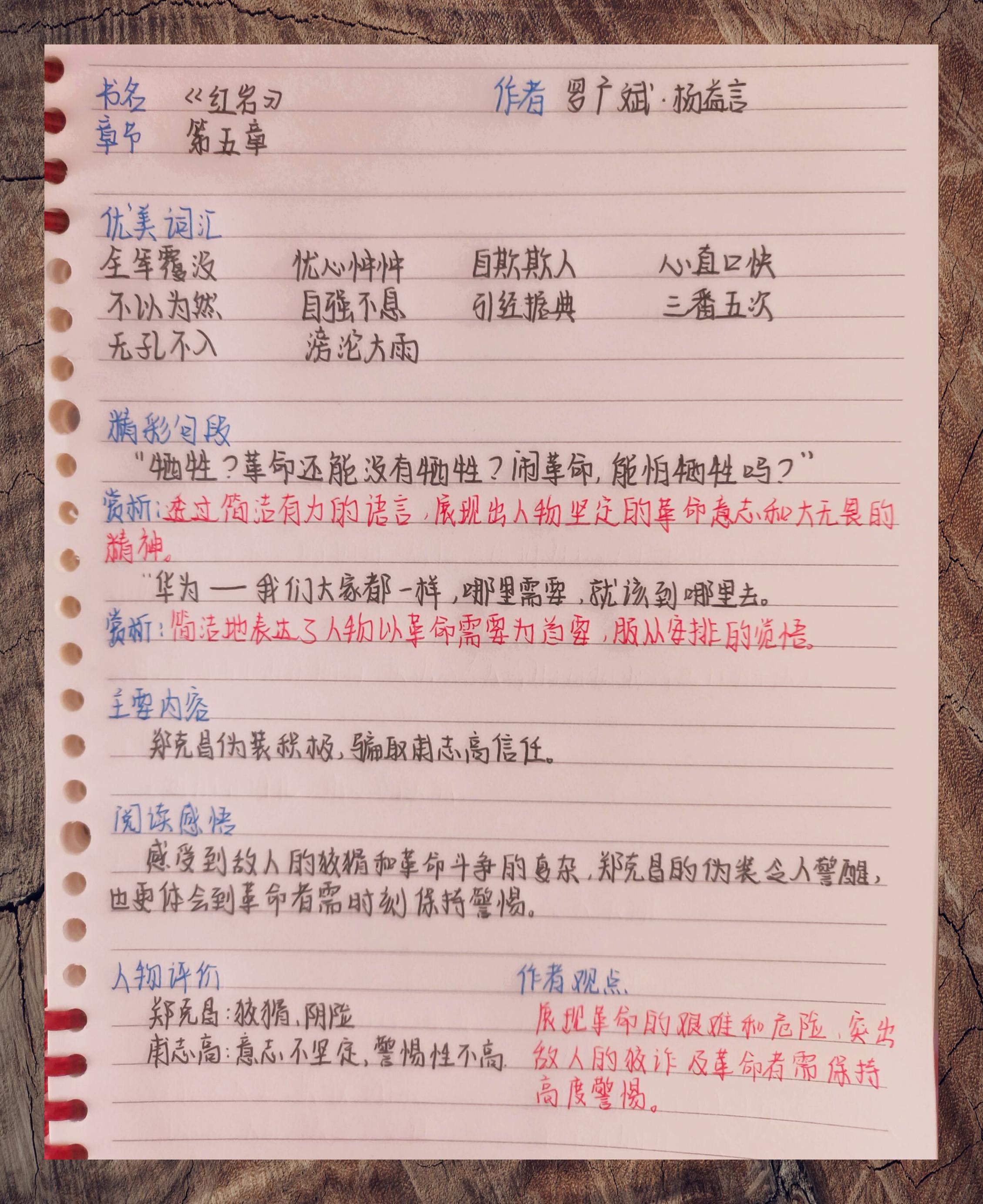 《红岩》第五章阅读札记