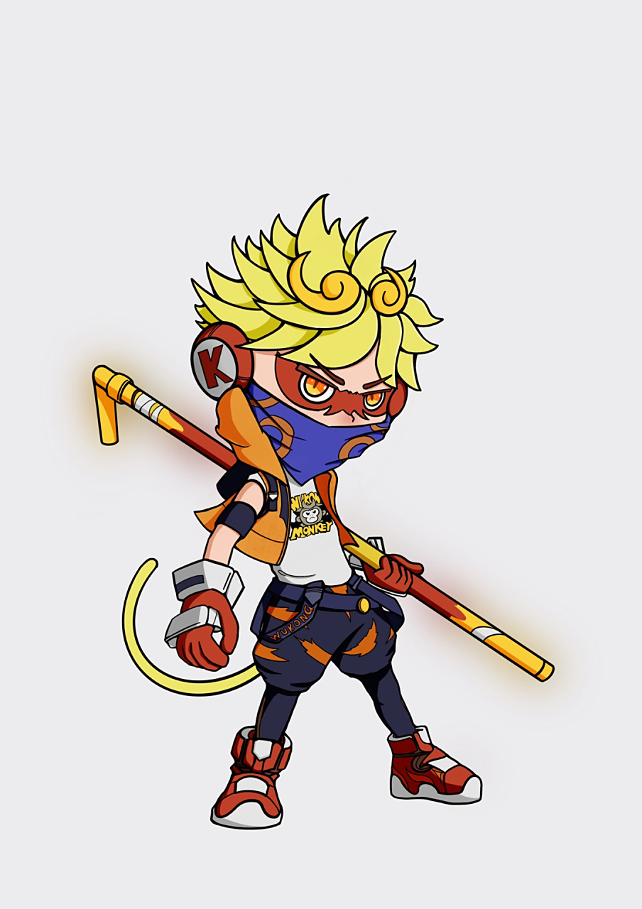 王者荣耀孙悟空全息碎影绘画步骤