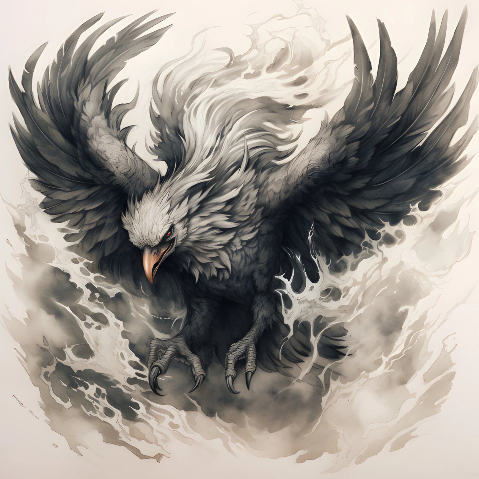 凶禽阿根廷巨鹰纹身手稿