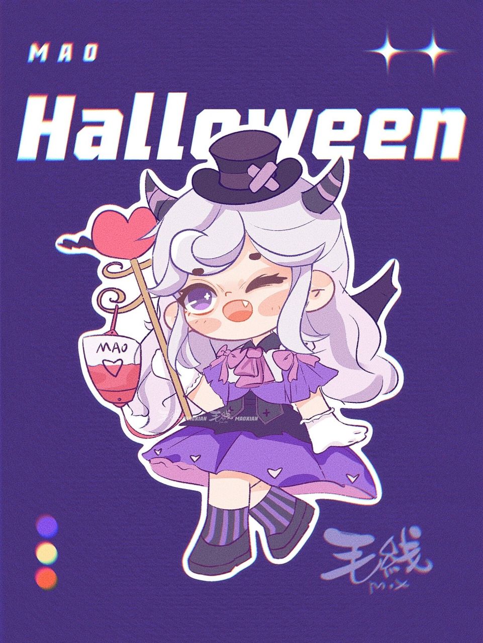 万圣节分镜插画q版吸血鬼伯爵来喽～  万圣节快到喽～你的节日插画画