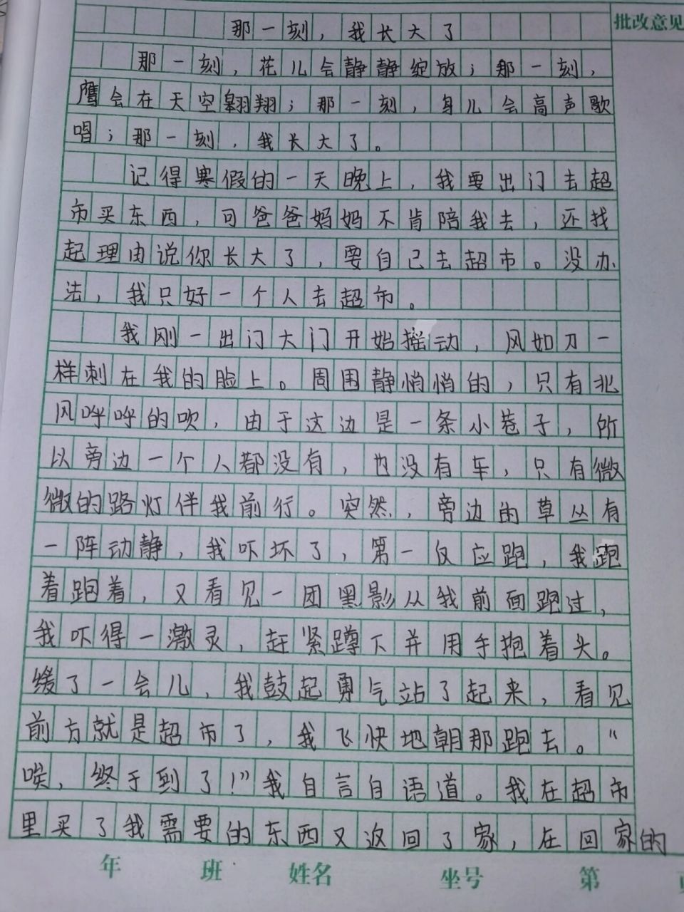 那一刻我长大了450字图片