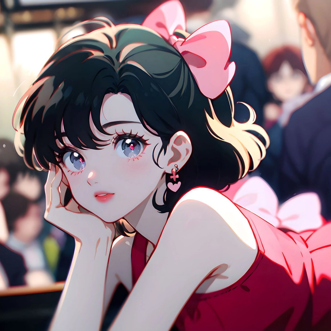 短发女孩,旧漫女头 #旧漫头像# #ai绘画# #微信头像# #短发# #头像