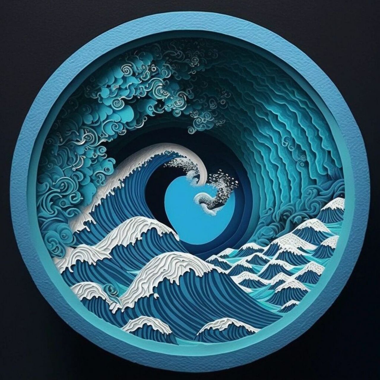 剪纸风-用ai 演绎【精卫填海】          具体生成教程见主页笔记