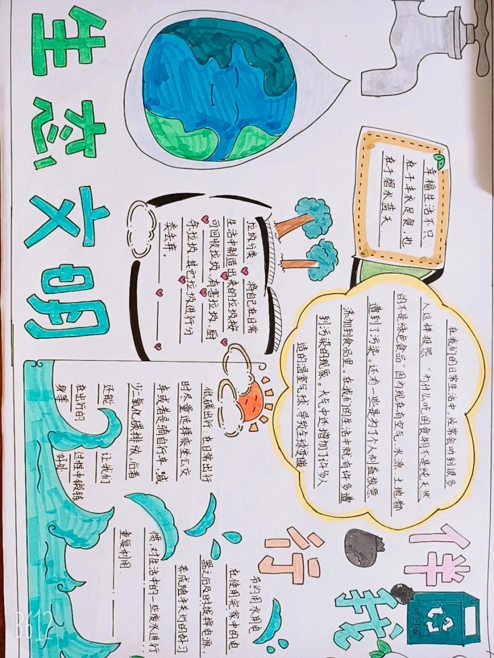 小学生生态文明手抄报素材模板 小学生生态文明手抄报素材模板