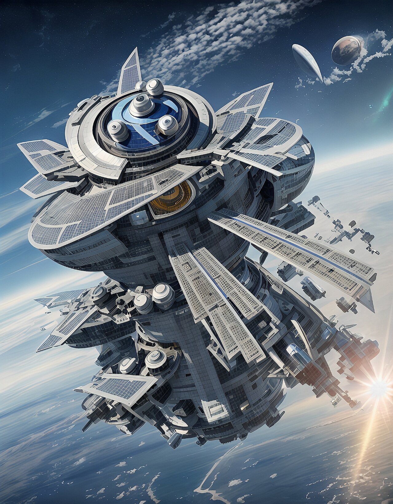 我画的宇宙太空站应该就是这个样子的吧!