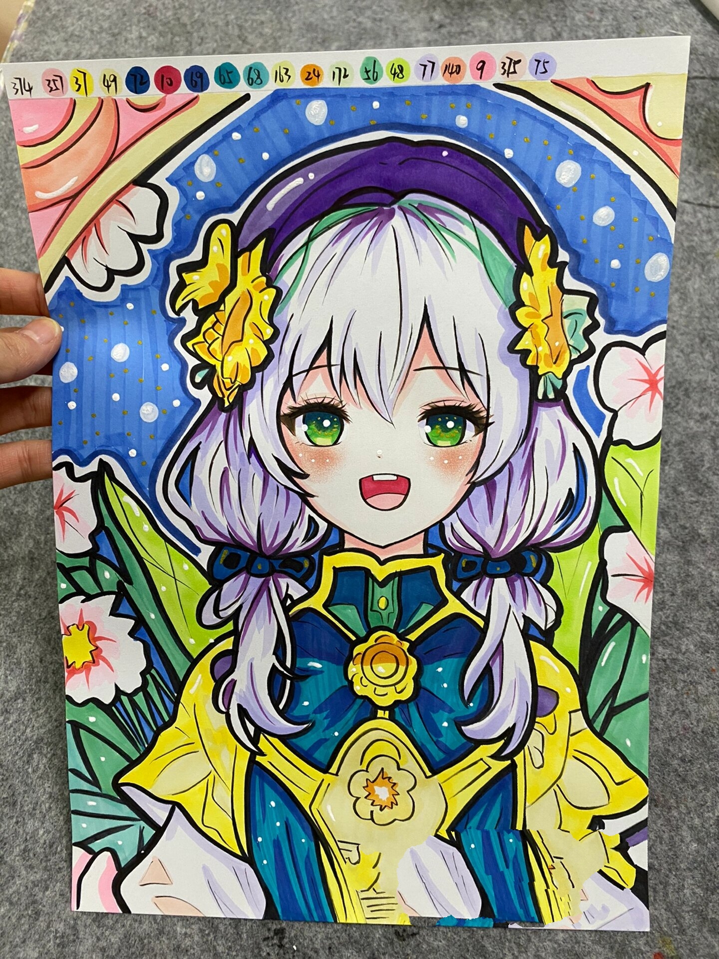 动漫临摹卡都是大胆用色,教小朋友们学习色彩的搭配,用简单的色彩,画