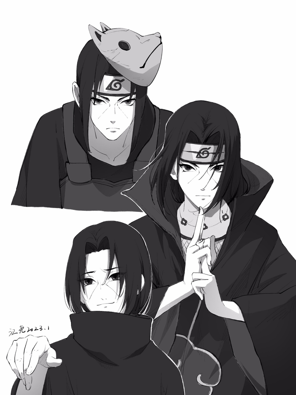 这位哥真是让人心疼死了 速写临摹打卡45/100 宇智波鼬