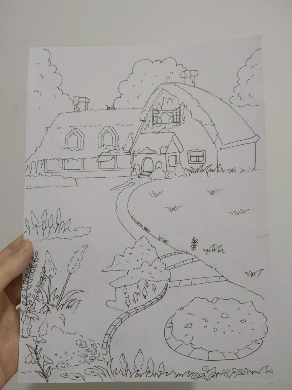 马克笔风景画线稿 #马克笔风景画# #马克笔画# #风景画# #线稿# #马克