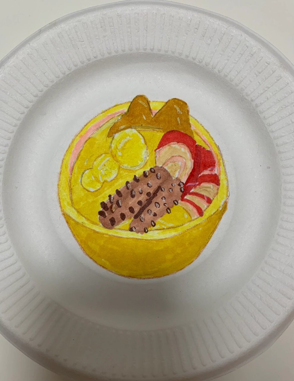 "佛跳墙"儿童画 今天"煮"了2碗佛跳墙看看哪一碗比较好吃?