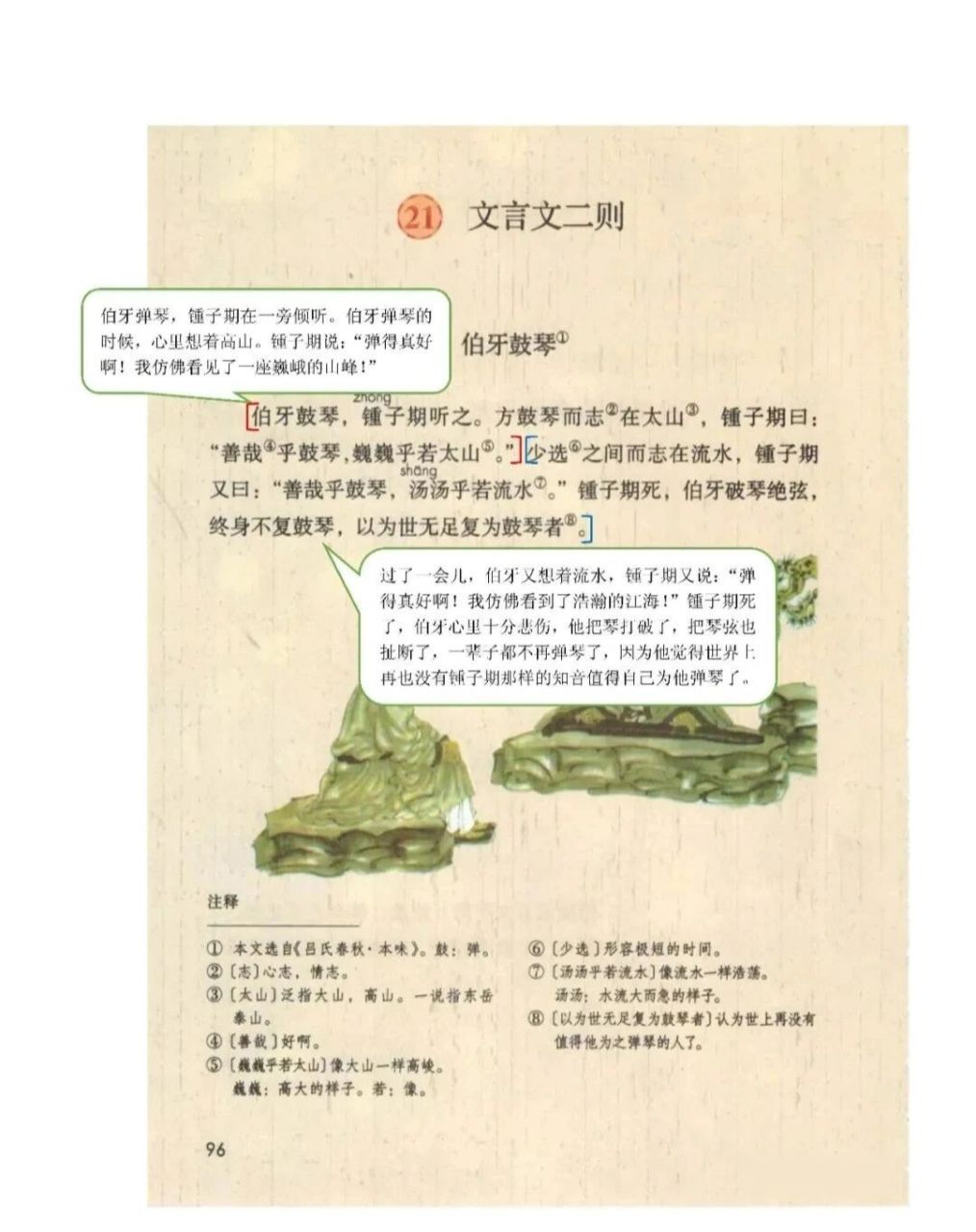 六上第21课《文言文二则》课堂笔记 #小学语文怎么学# #小学语文课堂