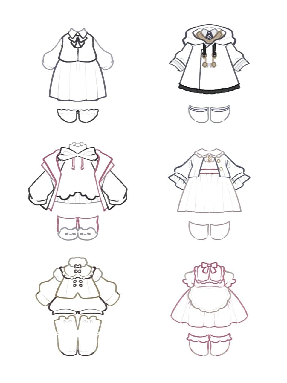 6款q版糯糯裙子来啦(0基础可画) 今天给大家带来几款软糯的裙子0.0!