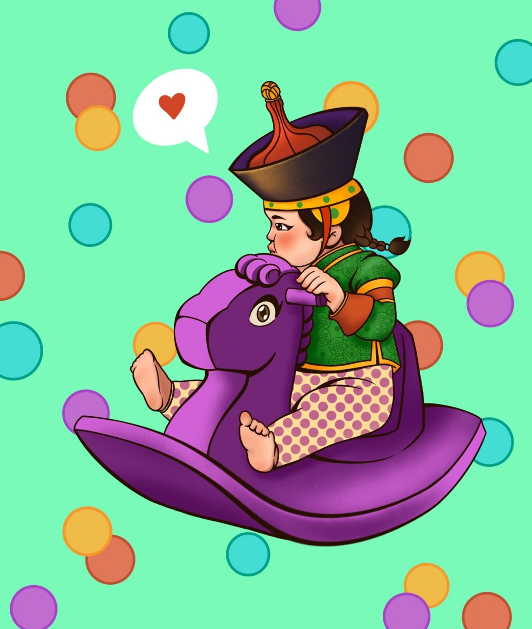 蒙古元素情侣头像 可爱#蒙古族# #procreate绘画# #可爱头像