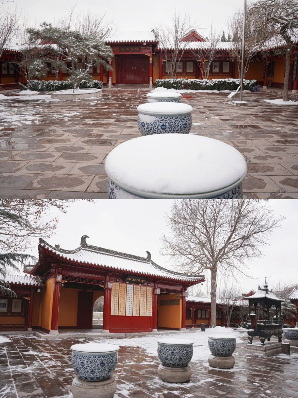 初雪过后的邢台玉泉禅寺 初雪过后的玉泉禅寺多了几分禅意,寺院里寂静