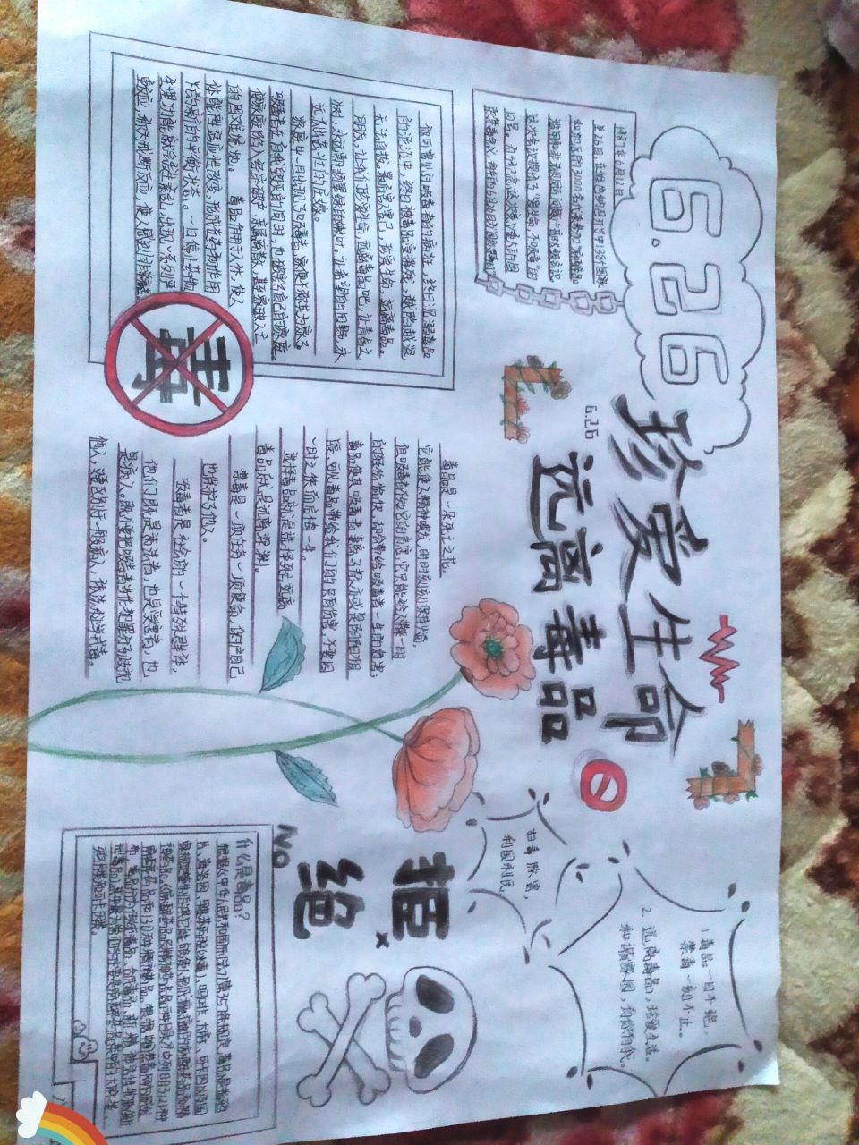 珍爱生命,远离毒品~禁毒手抄报  当然要拍照记录呀,又不是每次都那么