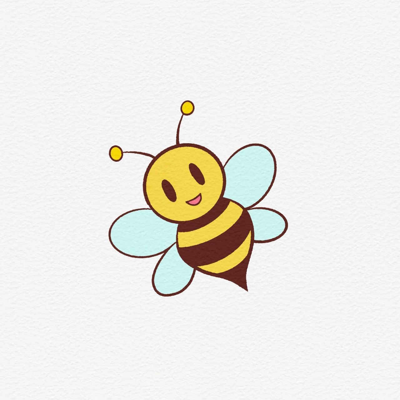 蜜蜂简笔画彩色 简单图片