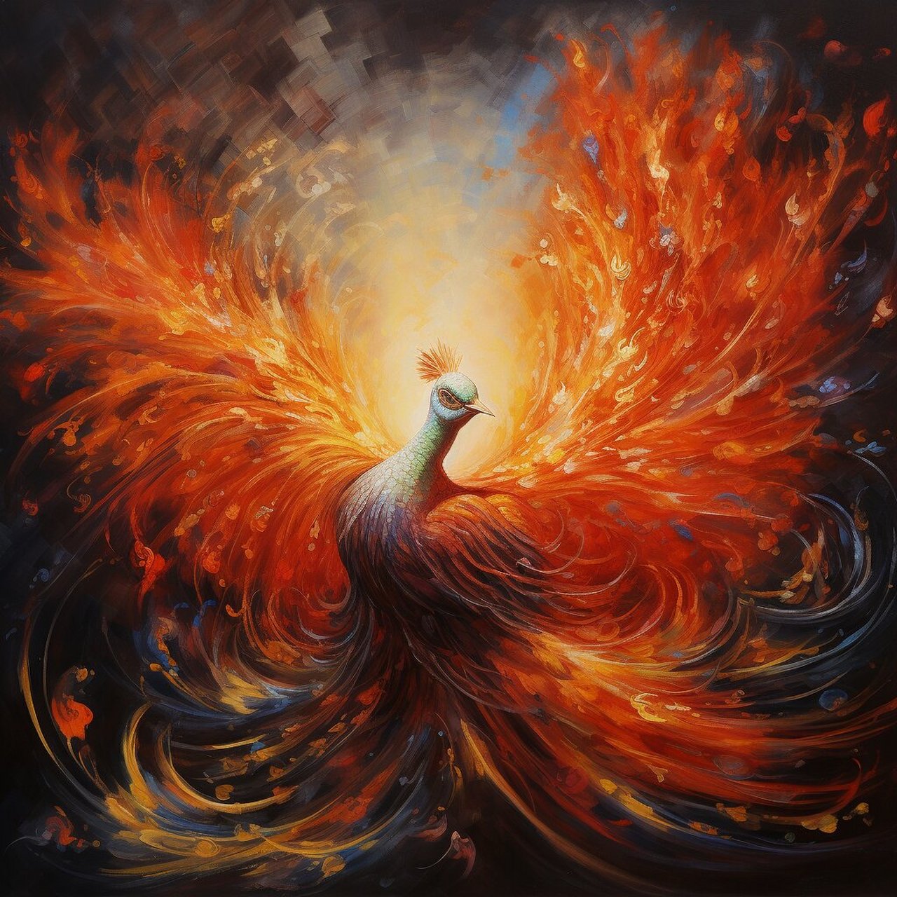 神兽·朱雀 再一次画朱雀依旧这么美丽.