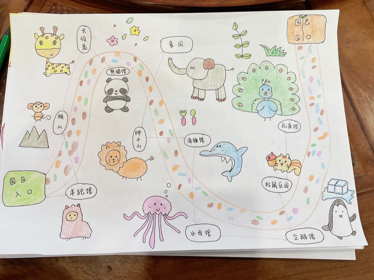 动物园路线图手抄报